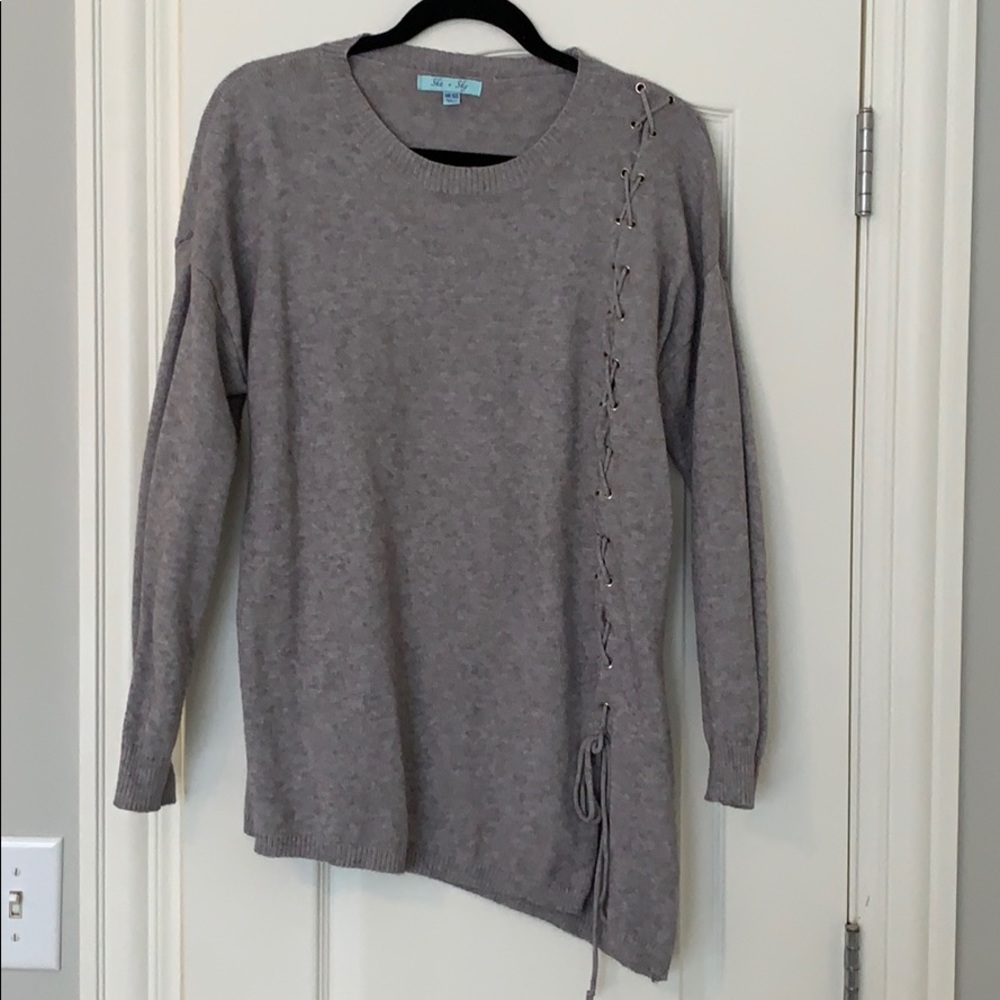 Grey Tie sweater